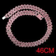 "The Influencer" 15mm Iced Out Rhinestone Link Chain Necklace