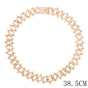 "The Influencer" 15mm Iced Out Rhinestone Link Chain Necklace