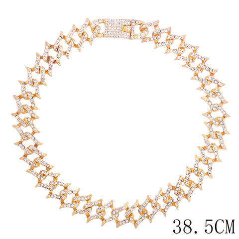 "The Influencer" 15mm Iced Out Rhinestone Link Chain Necklace