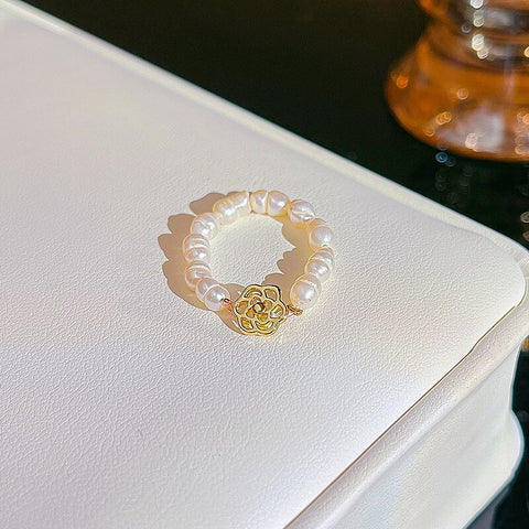 Simple Pearl Zircon Adjustable & Stackable Ring