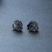OM & ANKH SYMBOL STAINLESS STEEL  UNISEX STUD EARRINGS