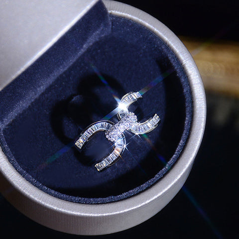 Micro Inlaid Gold Filled Shiny AAA CZ Classic Pave Setting Adjustable Ring