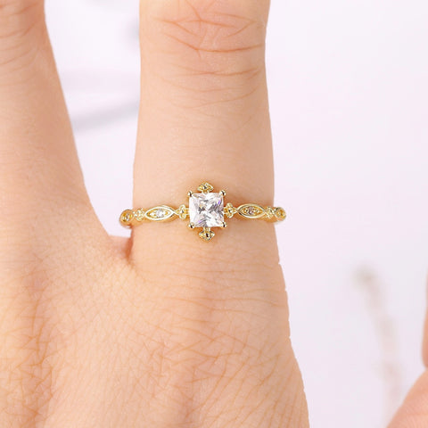 Cute Adjustable Dainty Aesthetic Crystal Matching Stackable Ring