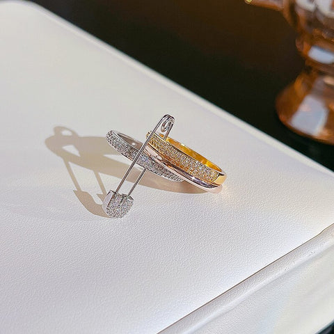 Simple Pearl Zircon Adjustable & Stackable Ring