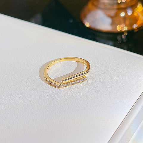 Simple Pearl Zircon Adjustable & Stackable Ring
