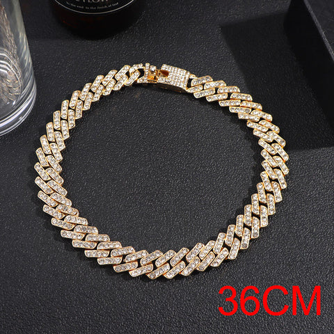 "The Influencer" 15mm Iced Out Rhinestone Link Chain Necklace