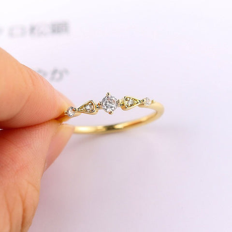 Cute Adjustable Dainty Aesthetic Crystal Matching Stackable Ring