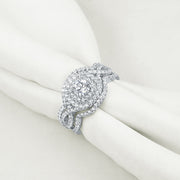 Breathtaking 3 Piece 925 Sterling Silver 2.1Ct CZ, AAAAA Classic Engagement Ring Set, Size 4~13