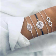 5PC Crystal Chain Bracelet Set