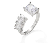 Layered Unique Zirconia Adjustable Shiny Ring