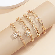 5PC Crystal Chain Bracelet Set
