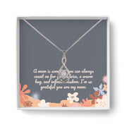 "Love You Mom" Knot Heart Pendant Necklace