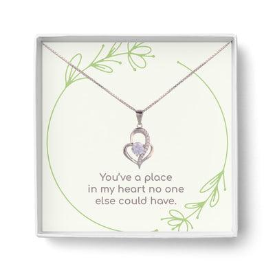 925 Sterling Silver Pave Heart Pendant Necklace