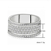 Elegant Silver Color Rhinestone Crystal Full Zircon Ring