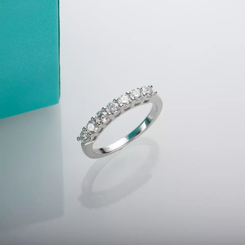 4mm 5cttw  Moissanite 925 Silver Eternity Ring