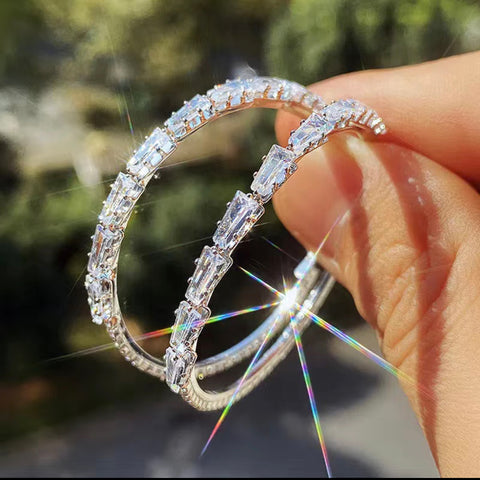 Unique Rhinestone CZ Hoops