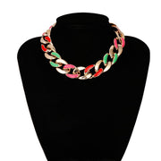 Chunky Gothic Golden CCB Choker Necklace