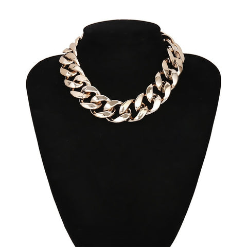 Chunky Gothic Golden CCB Choker Necklace
