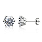 Real 1 Carat D Color Moissatine 18K Gold Color 100% 925 Sterling Silver Stud