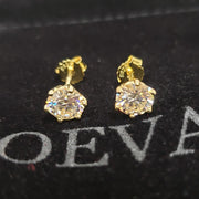 Real 1 Carat D Color Moissatine 18K Gold Color 100% 925 Sterling Silver Stud