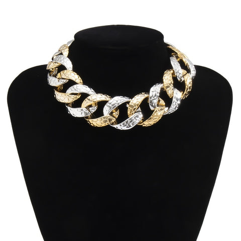 Chunky Gothic Golden CCB Choker Necklace