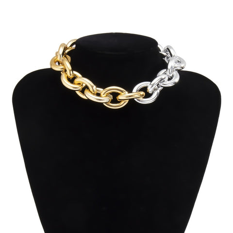 Chunky Gothic Golden CCB Choker Necklace
