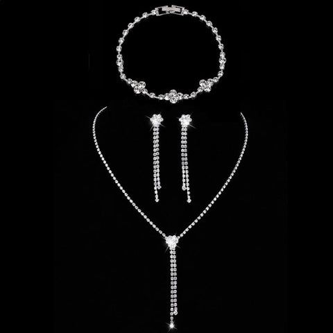 Crystal Set Geometric Choker, Earrings & Bracelet