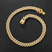 Iced Out Paved Rhinestone 1Set 13MM  CZ Bling Chain for Men