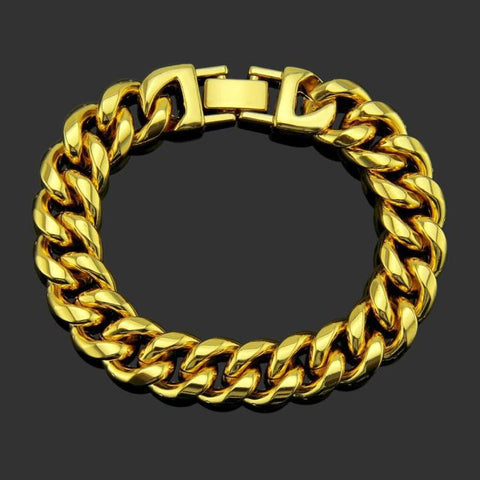 Iced Out Micro Paved Rhinestone Link 15mm Chains Cz Bling Men’s Bracelet
