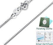 Thin Real 925 Sterling Silver Chain Necklace W/Certificate (No Fade Allergy Free