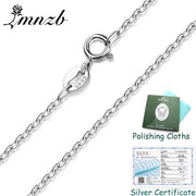 Thin Real 925 Sterling Silver Chain Necklace W/Certificate (No Fade Allergy Free