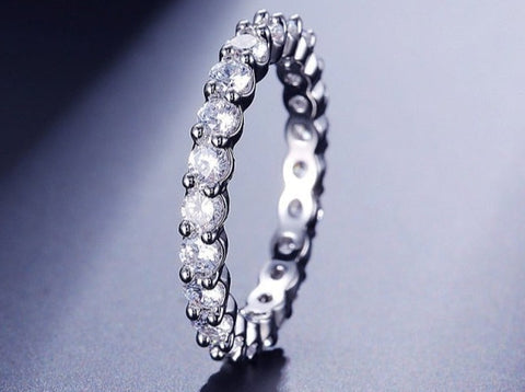 Fashion Luxury Multicolor Charm AAA Baguette Cubic Zirconia T Shape Stone Ring
