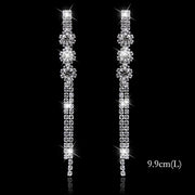 Bling Rhinestone Crystal Long Tassel Drop Earrings