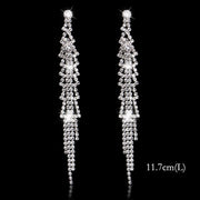 Bling Rhinestone Crystal Long Tassel Drop Earrings