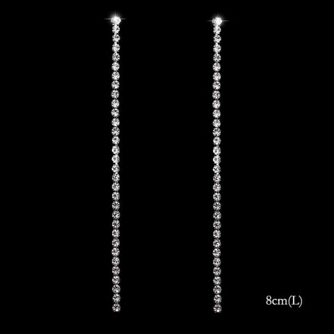 Bling Rhinestone Crystal Long Tassel Drop Earrings