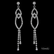 Bling Rhinestone Crystal Long Tassel Drop Earrings