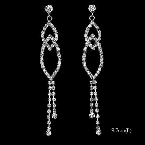 Bling Rhinestone Crystal Long Tassel Drop Earrings