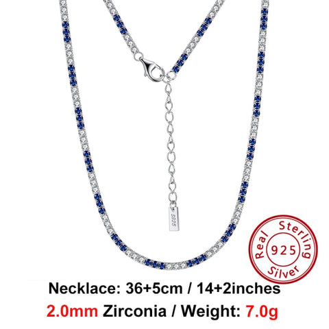 Solid 925 Sterling Silver Tennis Choker Chain Round Cut Cubic Zirconia