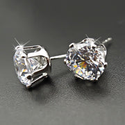 Fashion Luxury 925 Sterling Silver & Pink CZ Drop Studs