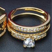 Fashion Lovers' Cubic Zirconia Yellow Gold Color Ring Set